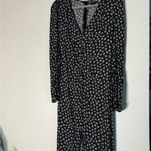 Black Floral Long Sleeve Dress